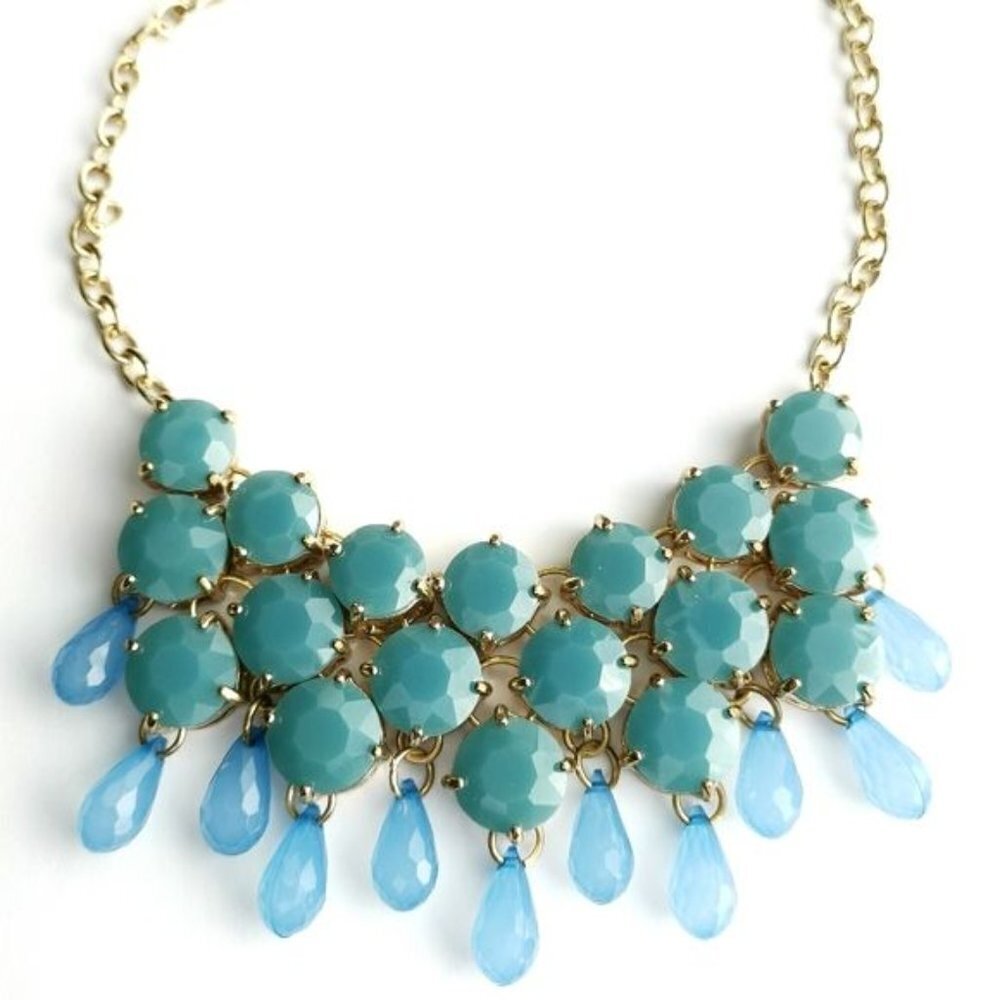 Vintage Turquoise Cascade Statement Necklace - image 2